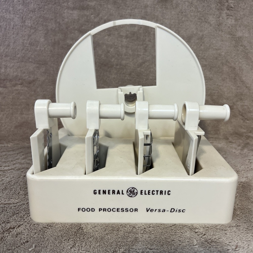 GENERAL ELECTRIC FOOD PROCESSOR Versa Disc Attachments and‎ Holder Vintage
